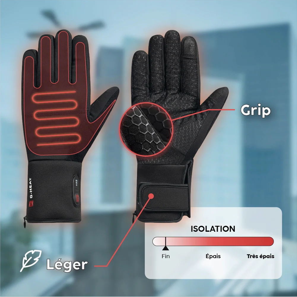 Thin heated gloves