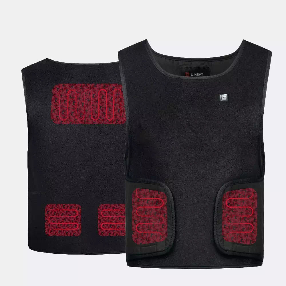 Warm active vest with eco-designed battery