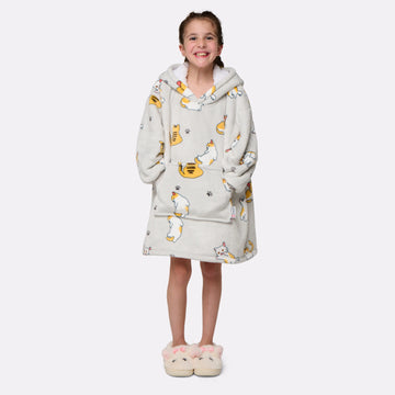 Cat print plaid sweater - children 3-7 years