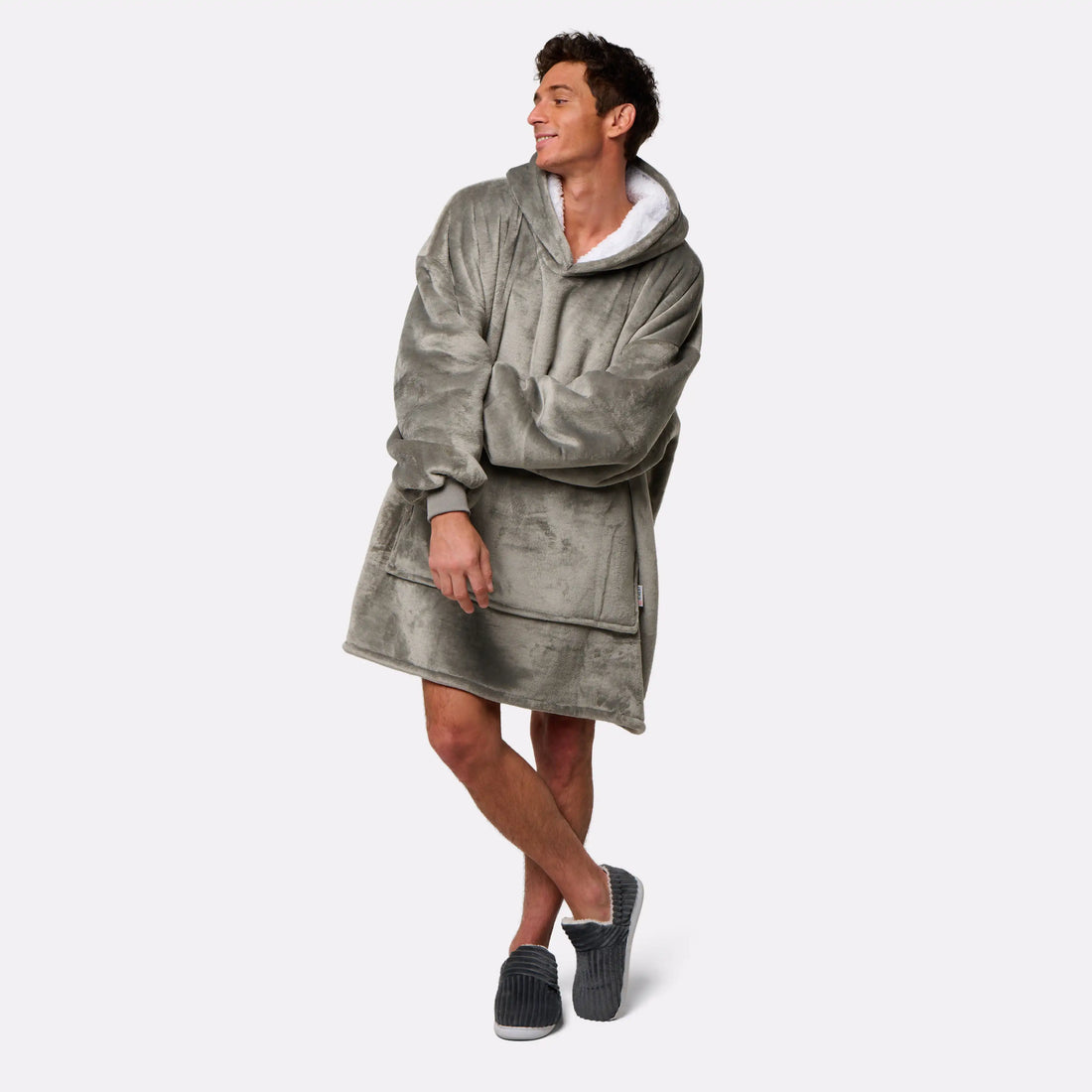 Grey plaid sweater - man